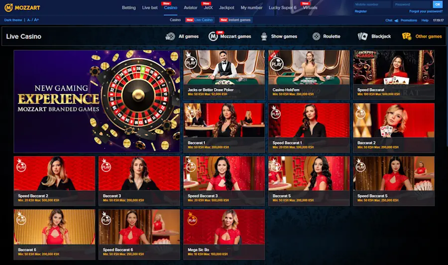 Mozzartbet Baccarat Games Screenshot